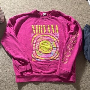 Urban outfitters pink nirvana crewneck